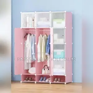 Portable 3-Column Plastic Wardrobe