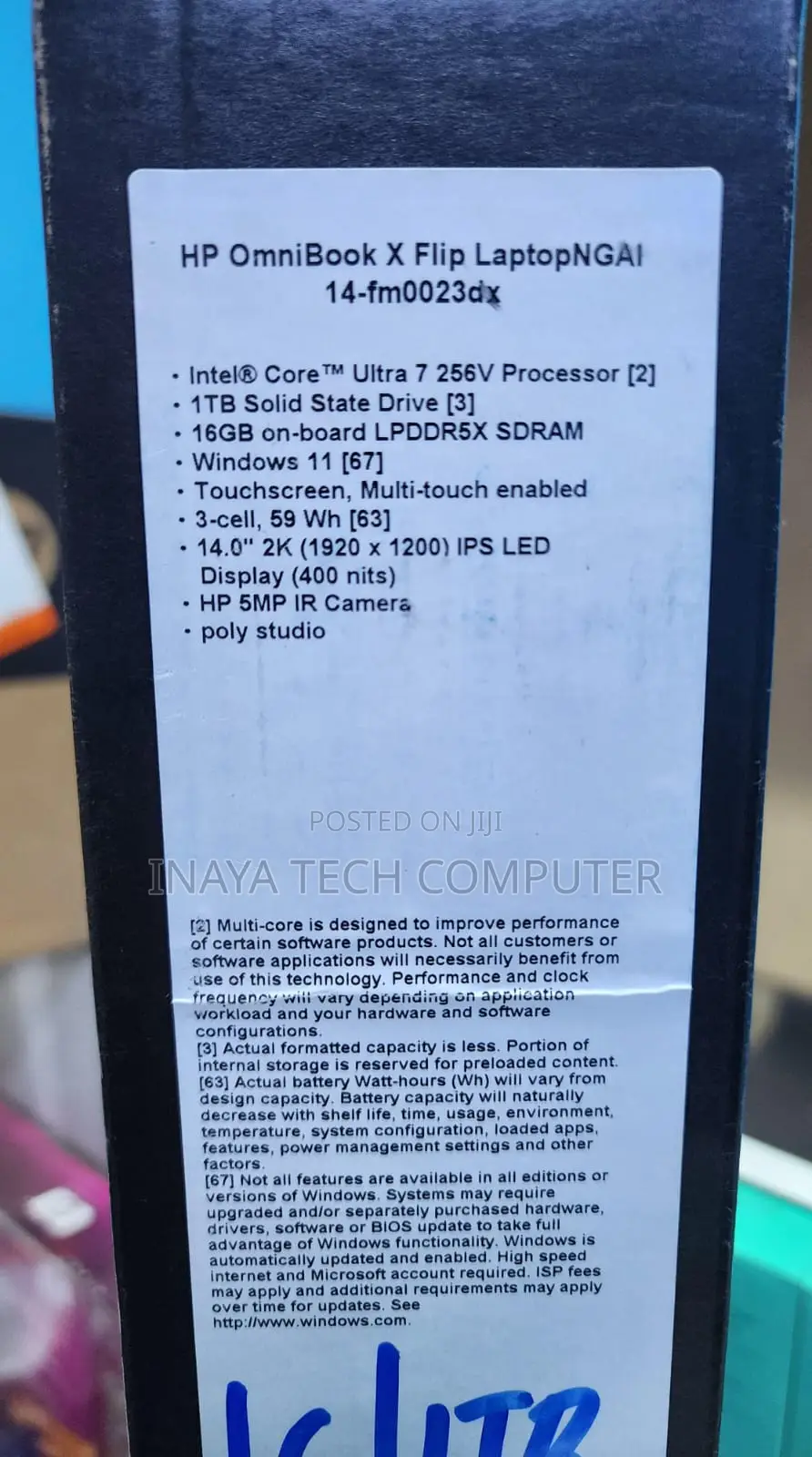 New Laptop HP OmniBook X Flip 14" 16GB Intel Core Ultra 7 SSD 1T