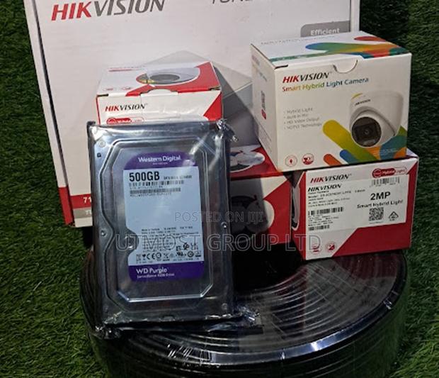 Hikvision 4ch Smart CCTV Hybrid Kit Audio Night Light Cameras
