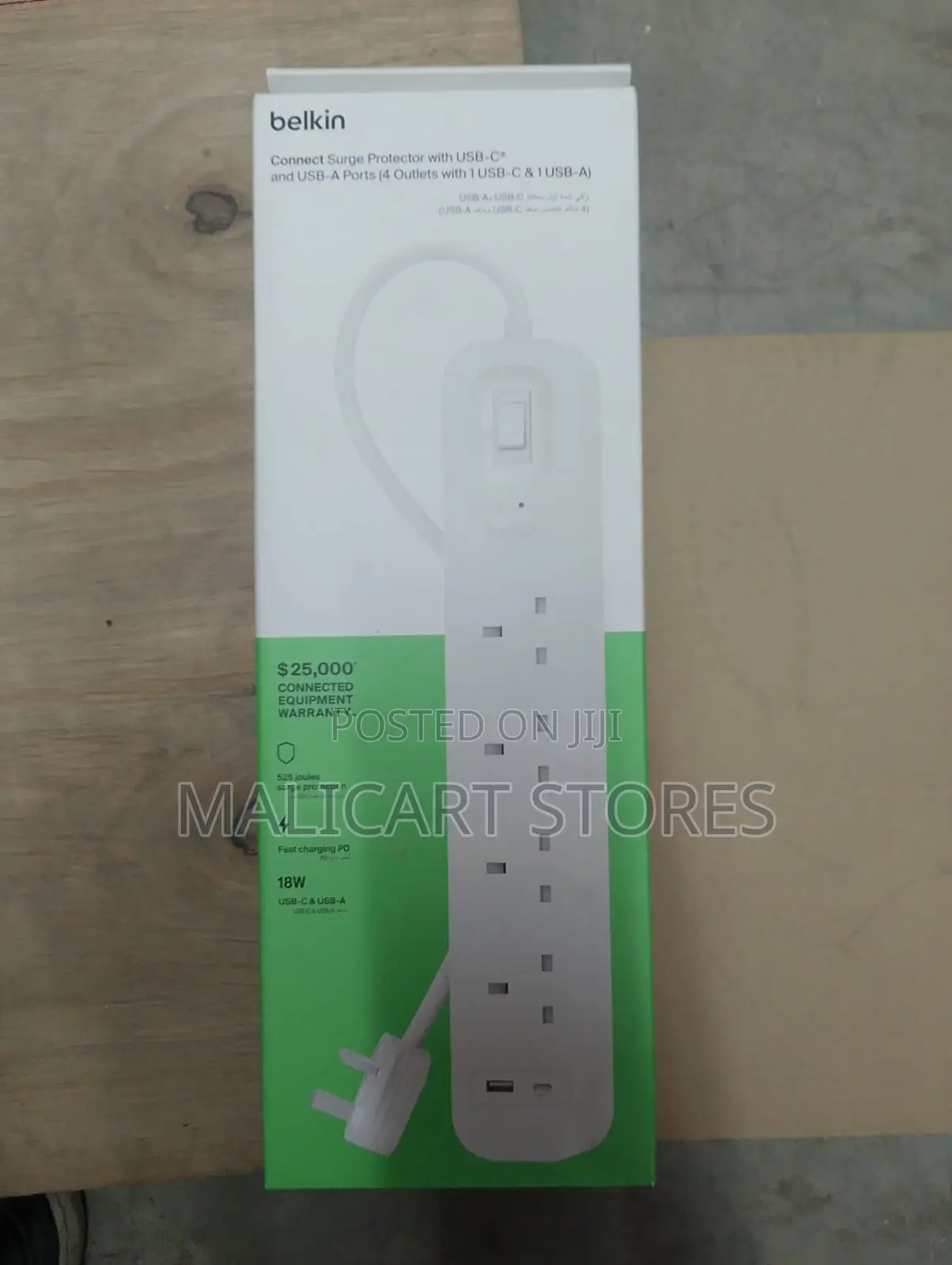 Belkin 4-Outlet Surge Protection Strip With Usb Charging 2m