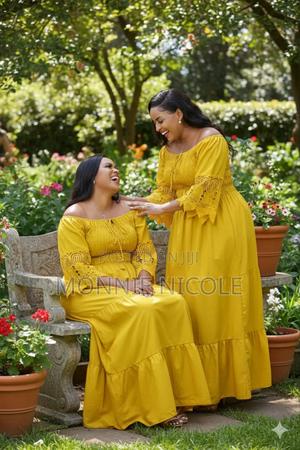 Elegant Mustard Yellow Maxi Dress - main view
