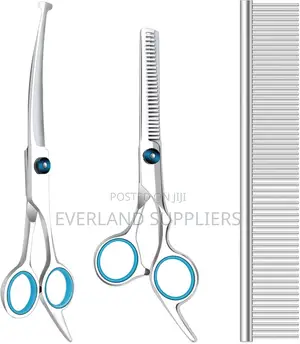 Grooming Set Kit With Comb,Serrated And Curved Scissor.