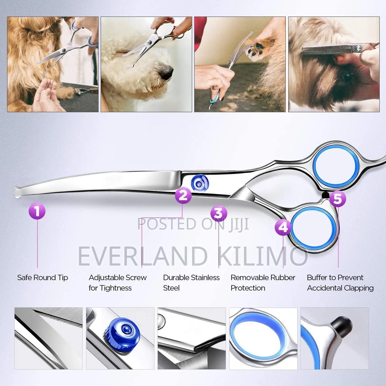 Grooming Set (Comb/Curved Sissor/Serrated Scissor)