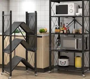 Big 5 Tier Size Foldable Kitchen Rack With Wheels (71×34×160cm)