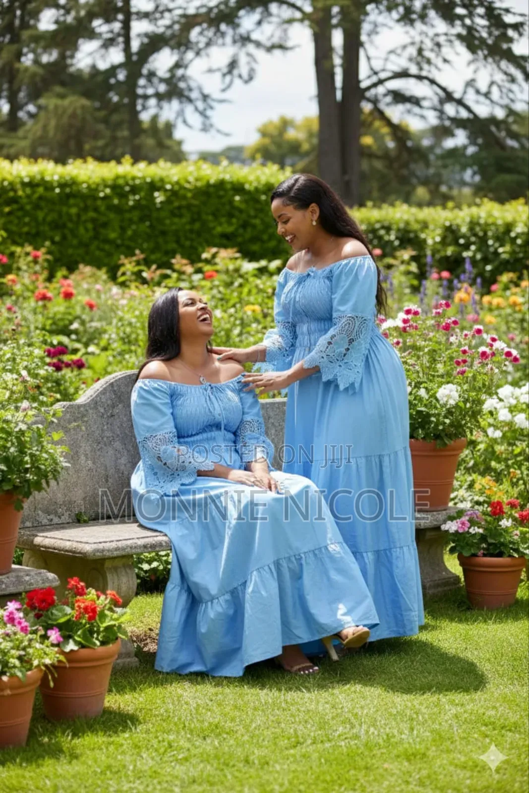 Eleanor Light Blue/Sky Blue Maxi Dress