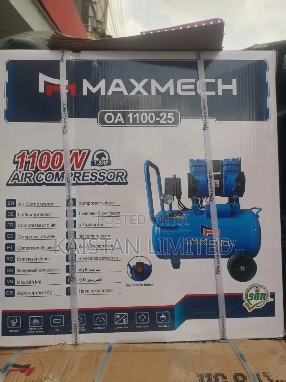 Silent Air Compressor 25 L Maxmech.1100w 25 Litre Silent Air Compresor