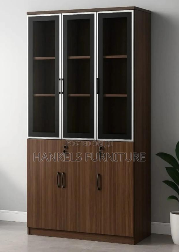 Executive 3 Door Wooden Cabinet – Modern Office Storage Solution - main view