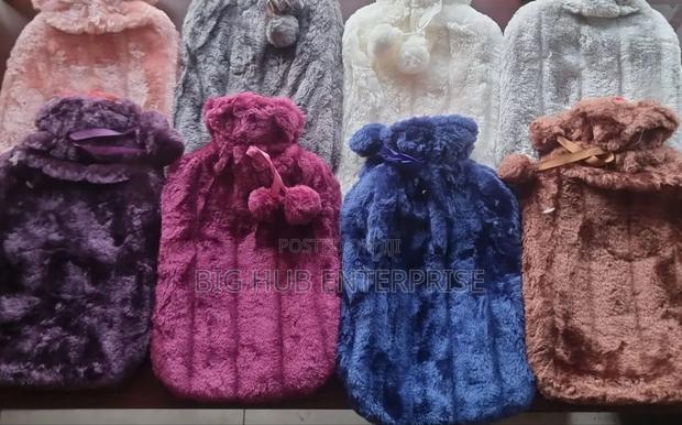 *! New In* *Fluffy Fabric Covered 2 Litre Hot Water Bottle Bag - main view