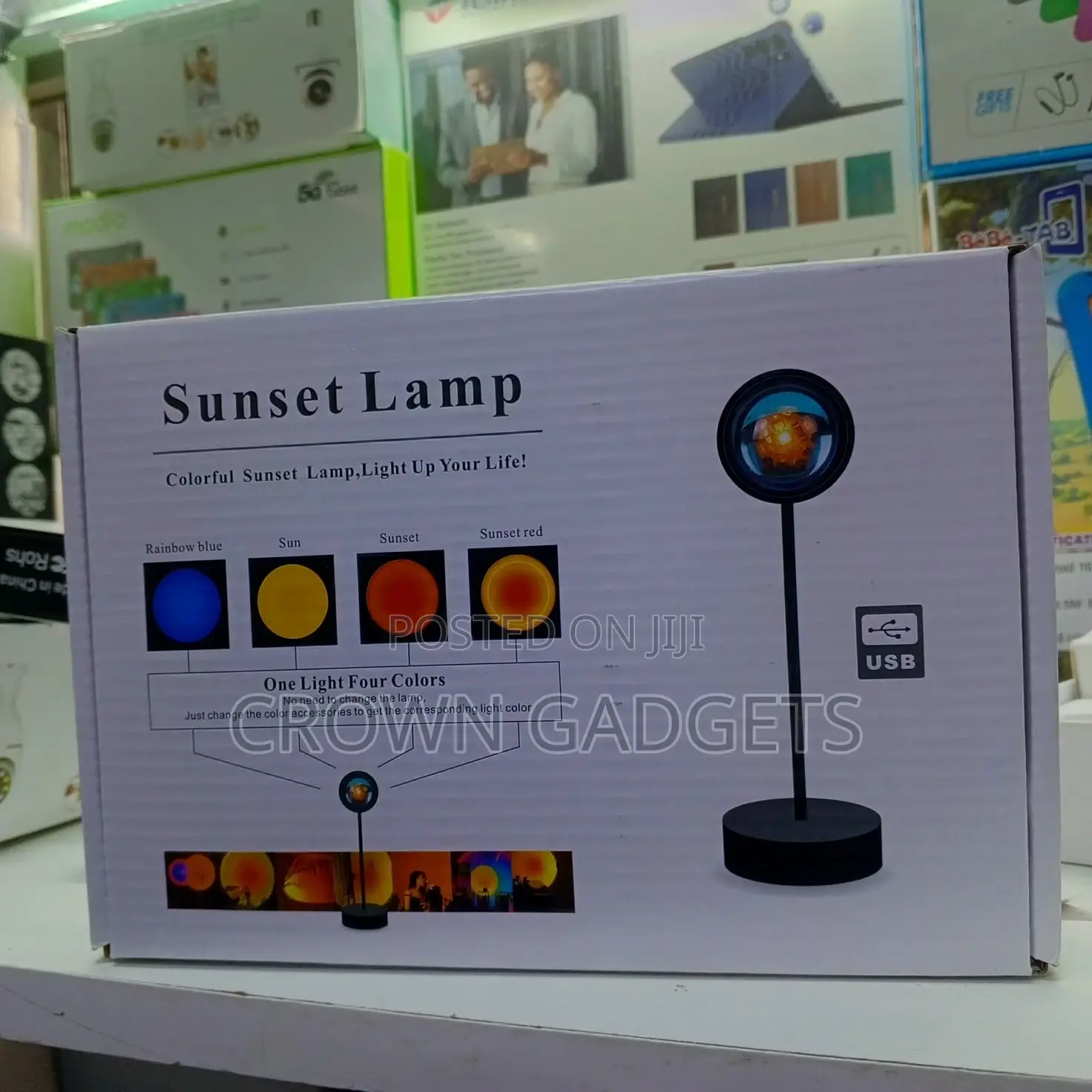 Rotating Sunset Lamp Usb Mood Light for Home Decor
