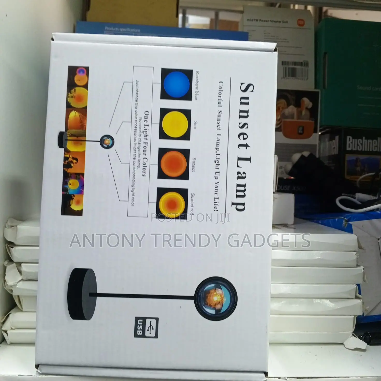 Colorful Sunset Lamp With Rotating Head For Mood Lighting
