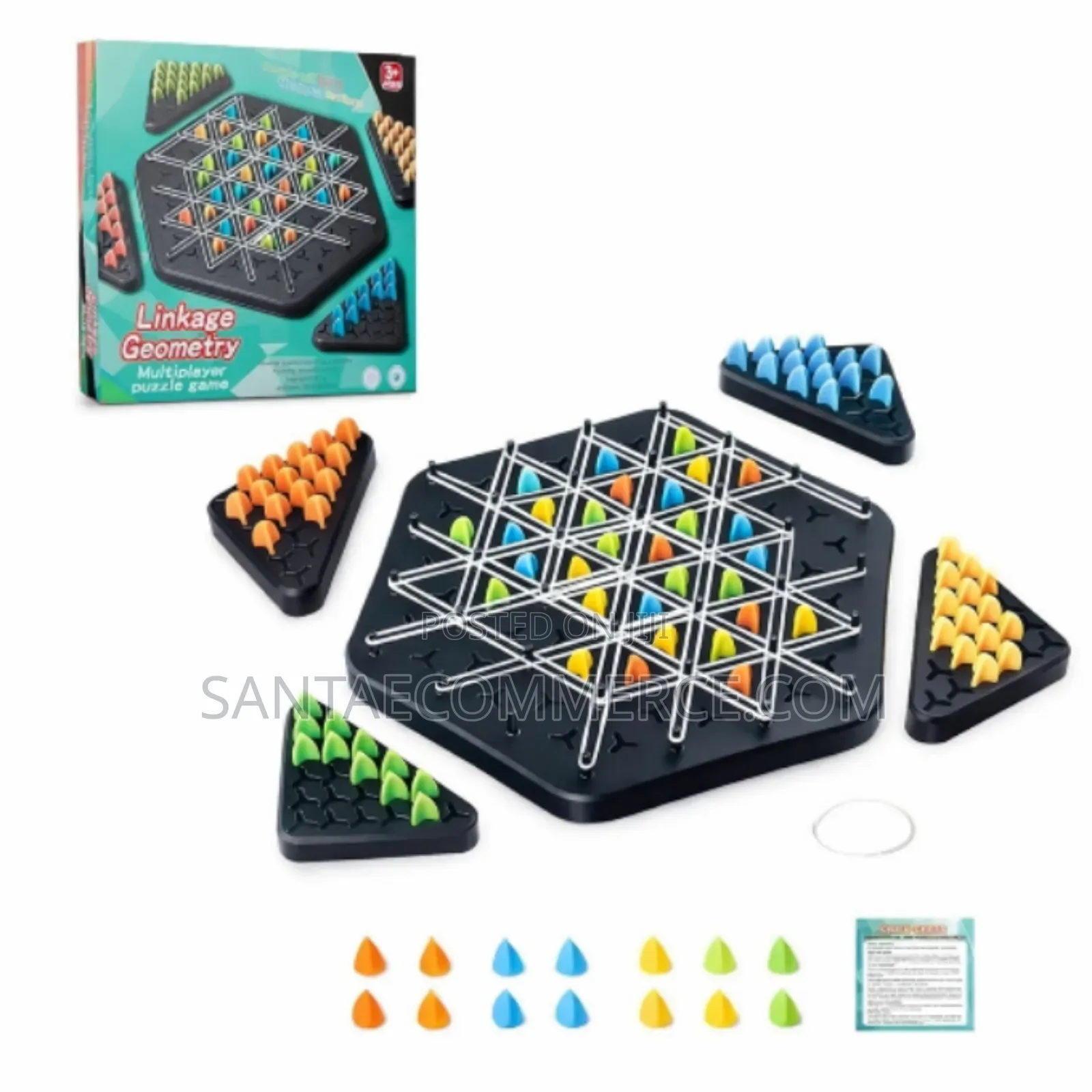 Linkage Geometry Strategy Board Game – Multiplayer Elastic Puzzle Set