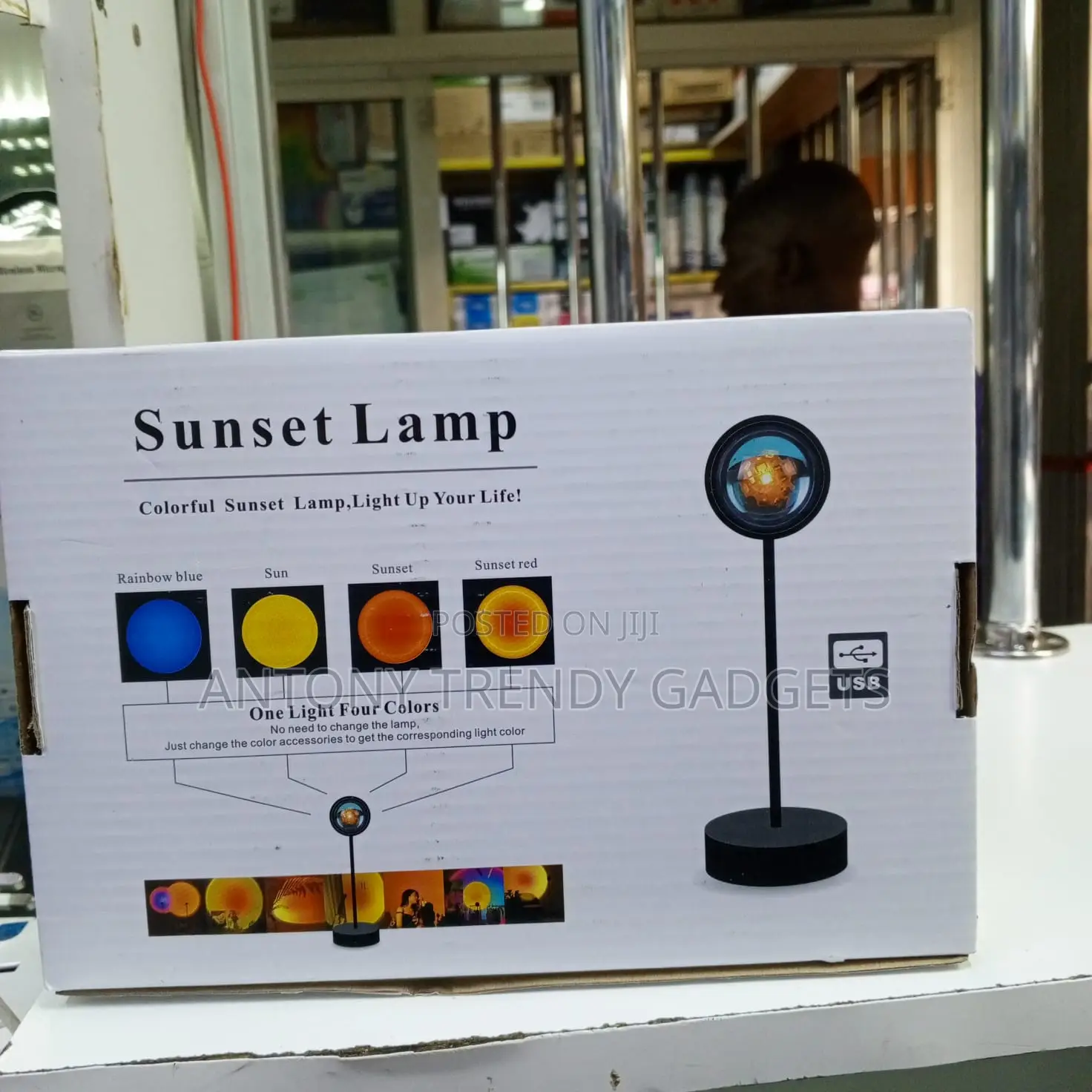 Sunset Projection Lamp, Rainbow Blue, Sun, Sunset, And Sunset Red.