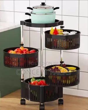 4 Stack Fruit Rack With Stainless Steel Pipes.