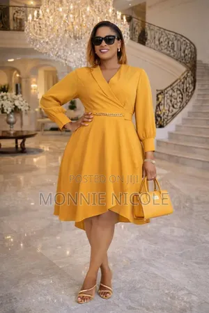 Classy Mustard Breastfeeding Friendly Dress