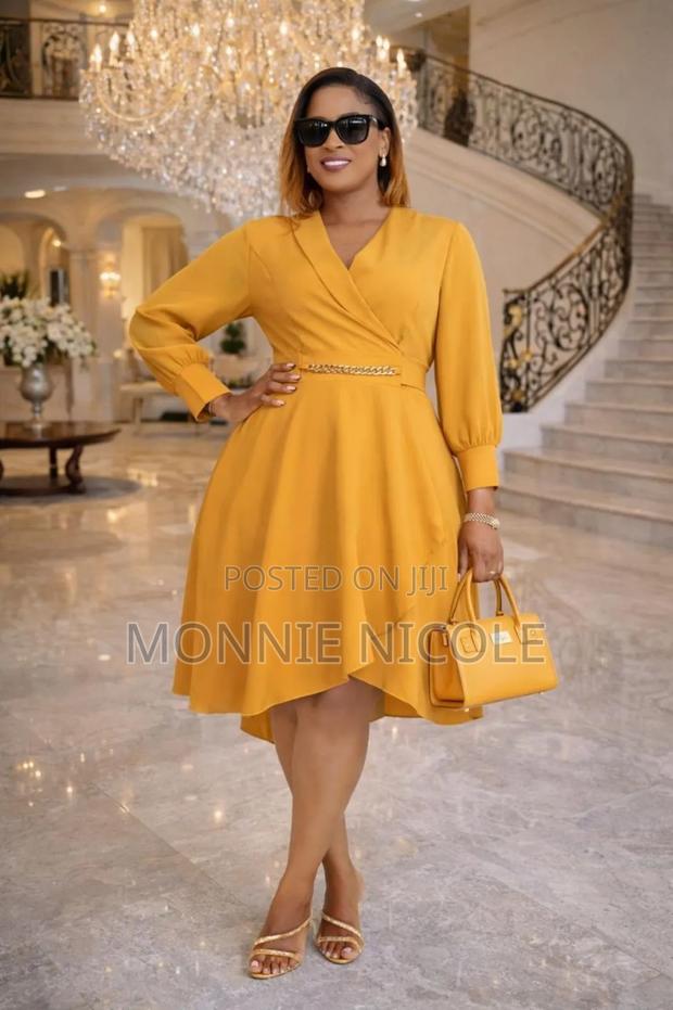 Classy Mustard Breastfeeding Friendly Dress