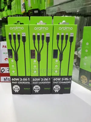 Oraimo Duraline 4 60w 3-in-1 Fast Charging Cable **