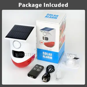 Strobe Light Sound Alarm With Remote Solar Security System