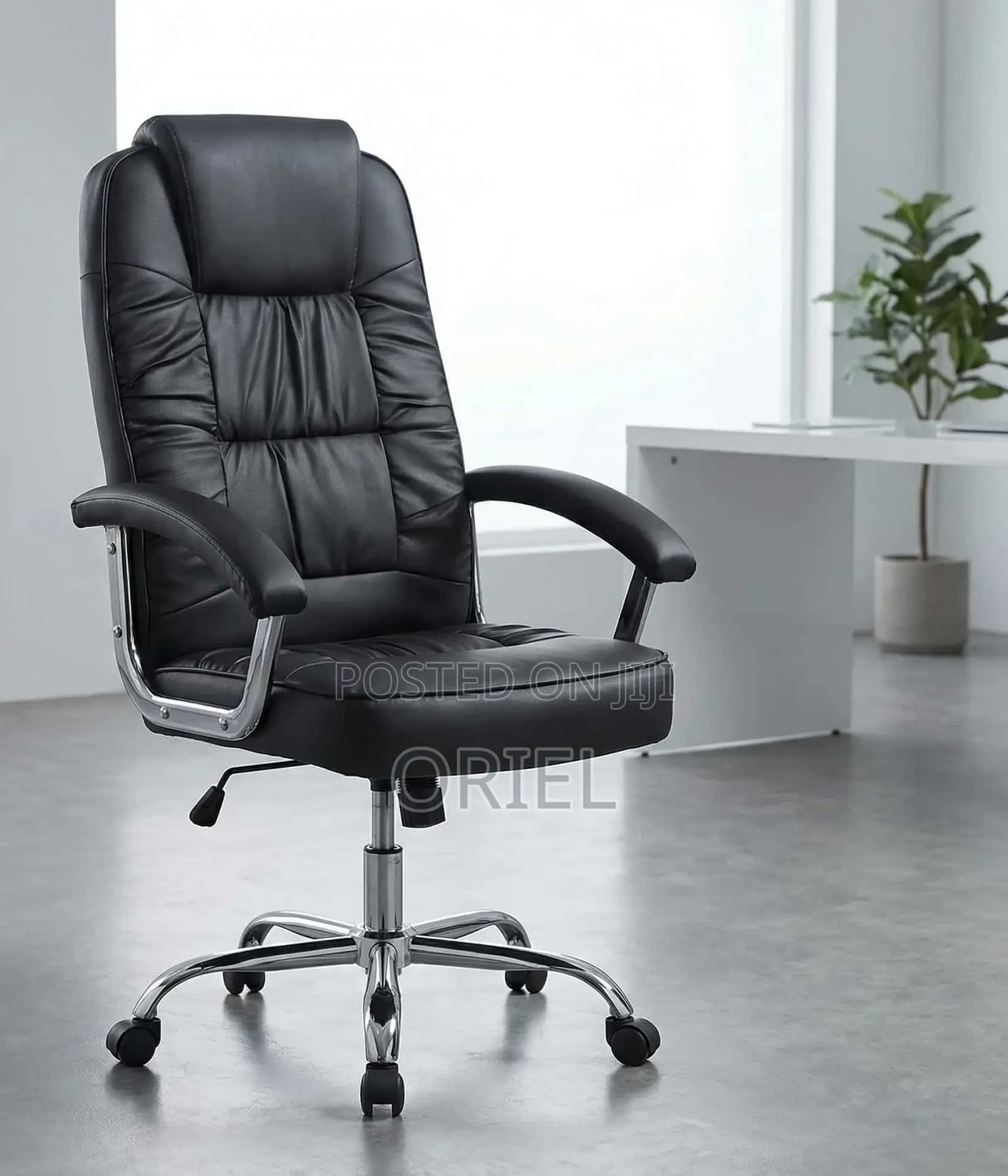 Office Chairs; Premium Comfort High-Back Leather Office Chair