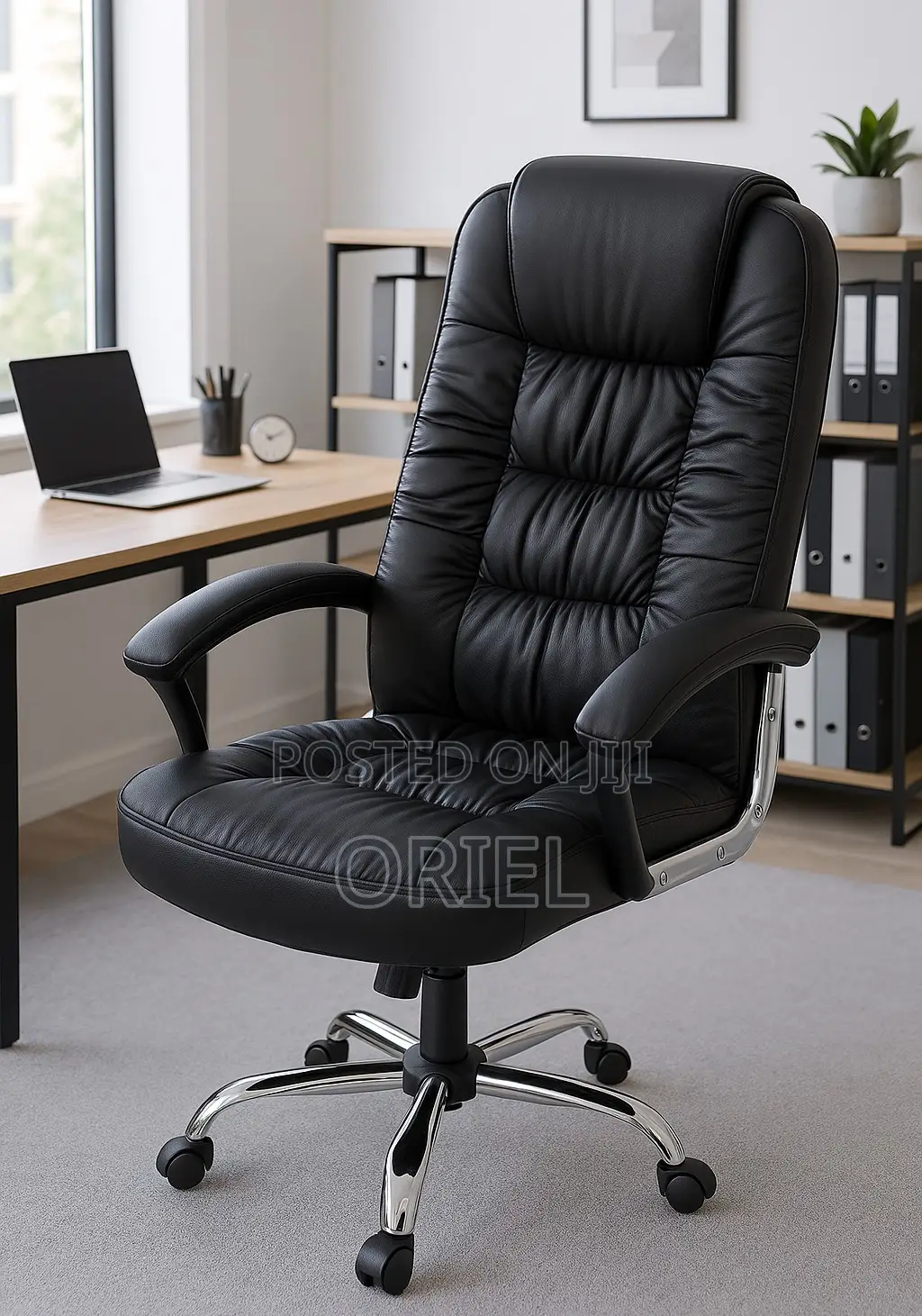 Office Chairs; Premium Comfort High-Back Leather Office Chair