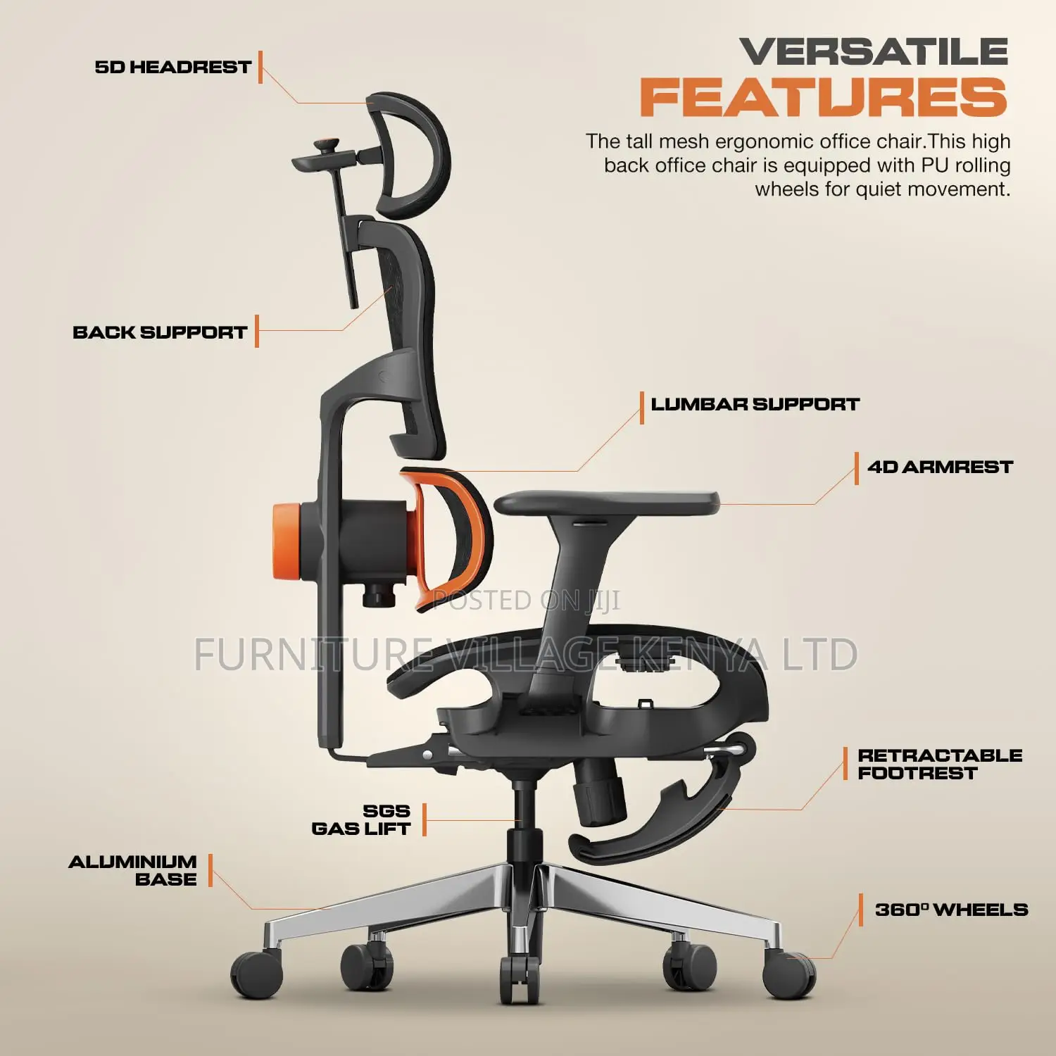 Ergonomic Office Chair For Work From Home, Computer Chair