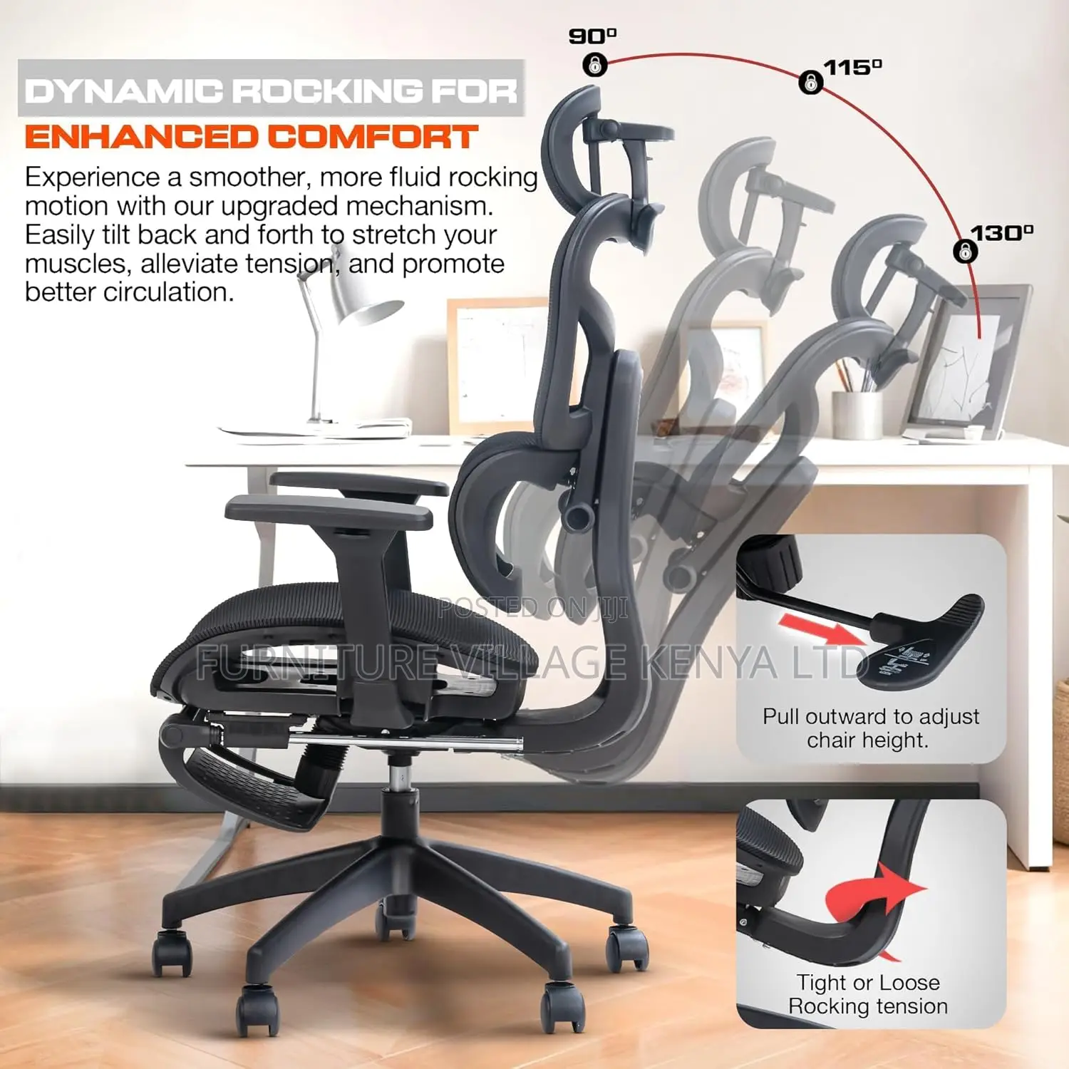 Ergonomic Office Chair For Work From Home, Computer Chair