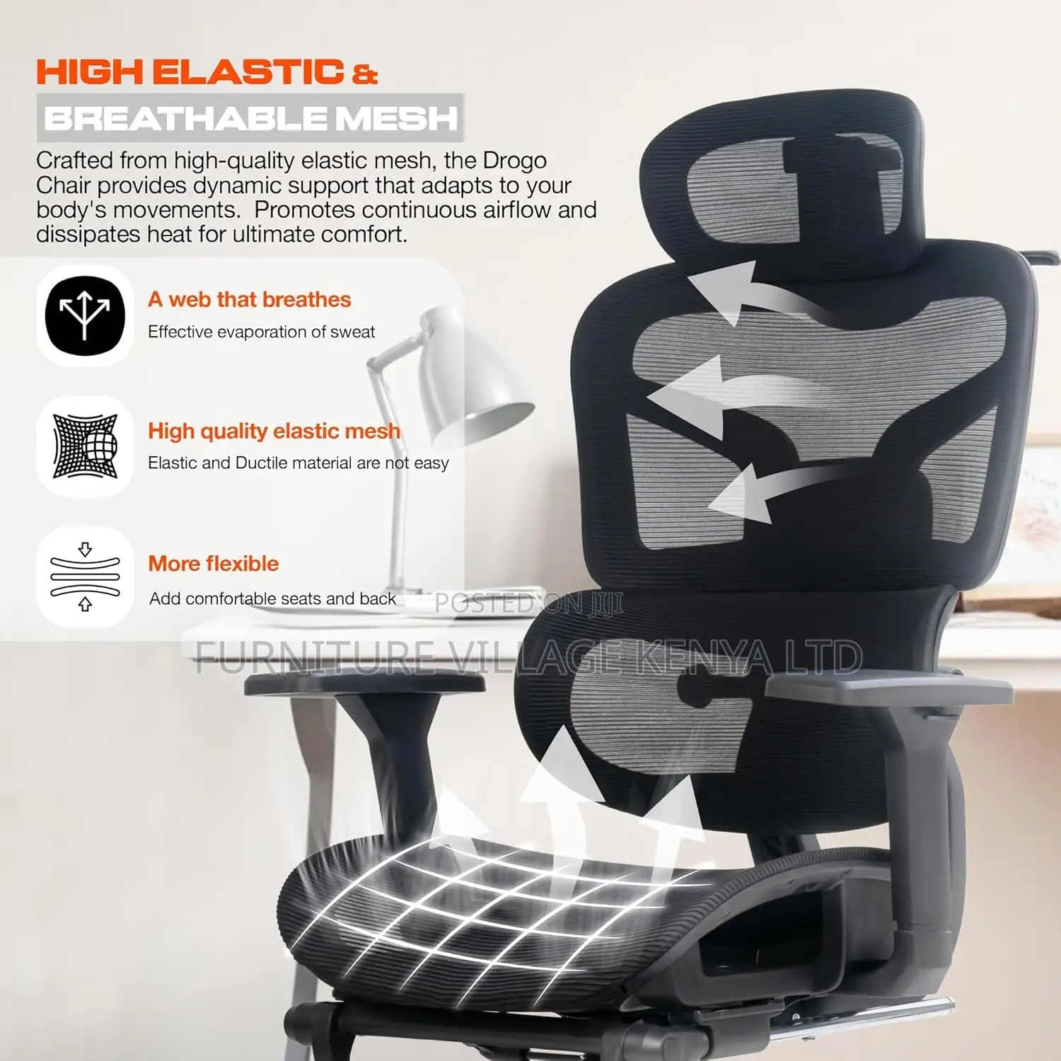 Ergonomic Office Chair For Work From Home, Computer Chair