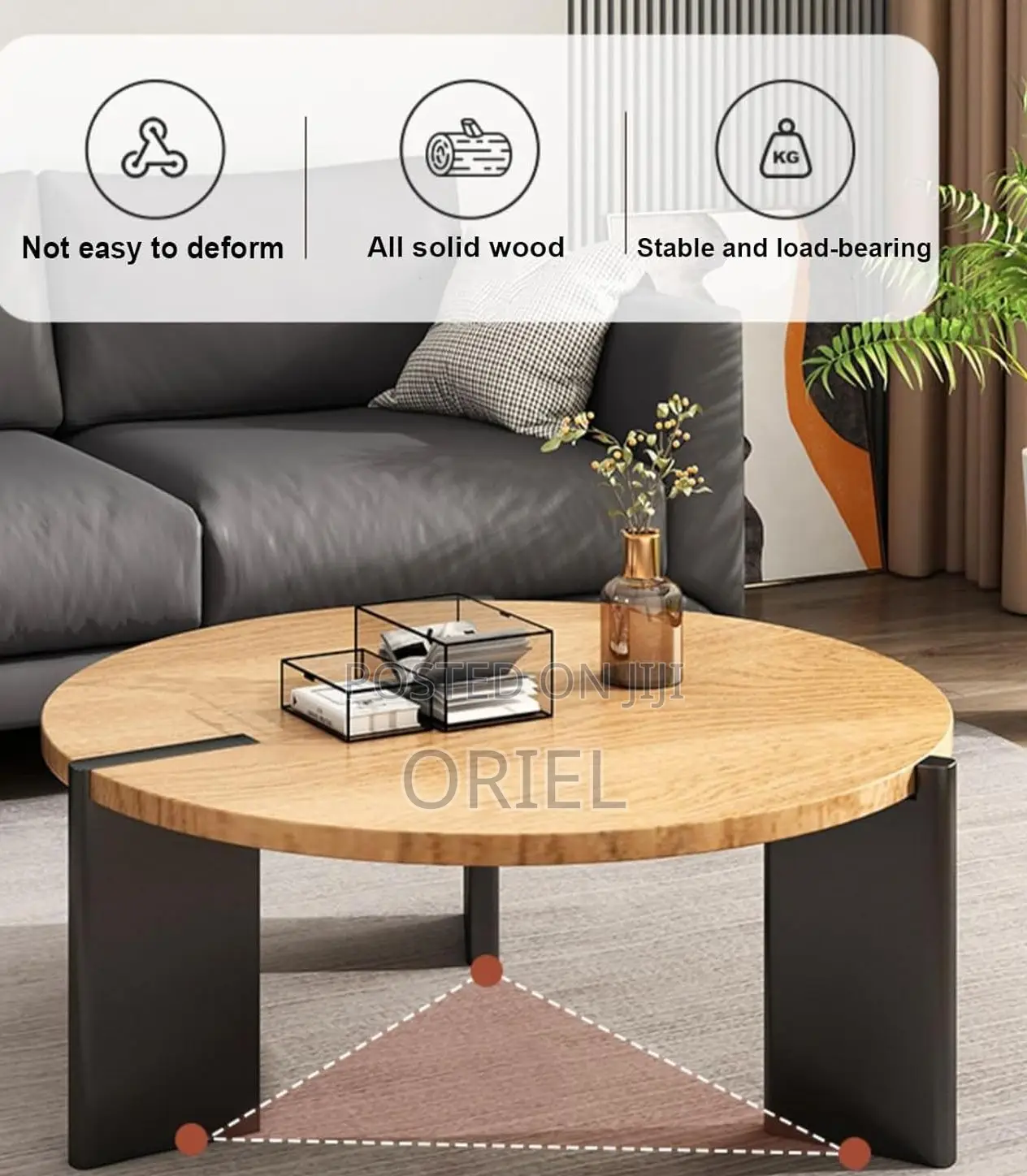 Coffee Tables; Stylish Round Oak Work Lounge Table
