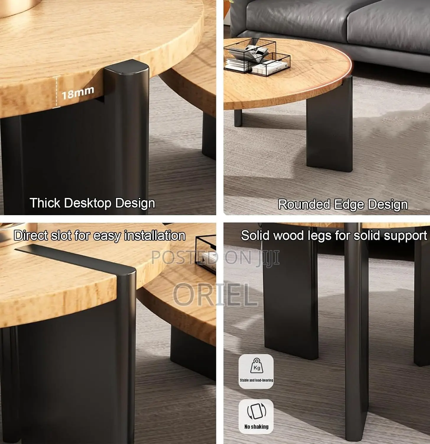 Coffee Tables; Stylish Round Oak Work Lounge Table