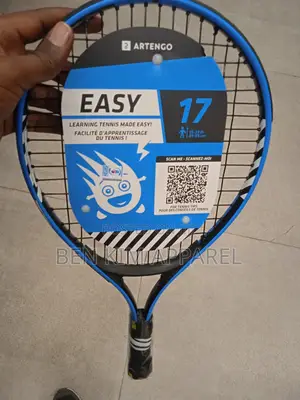 Kids Begginers Tennis Racket Size 17" Blue Under 100cms Tall Height