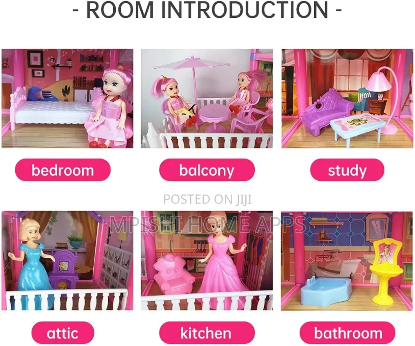 162pcs Doll House With Furniture