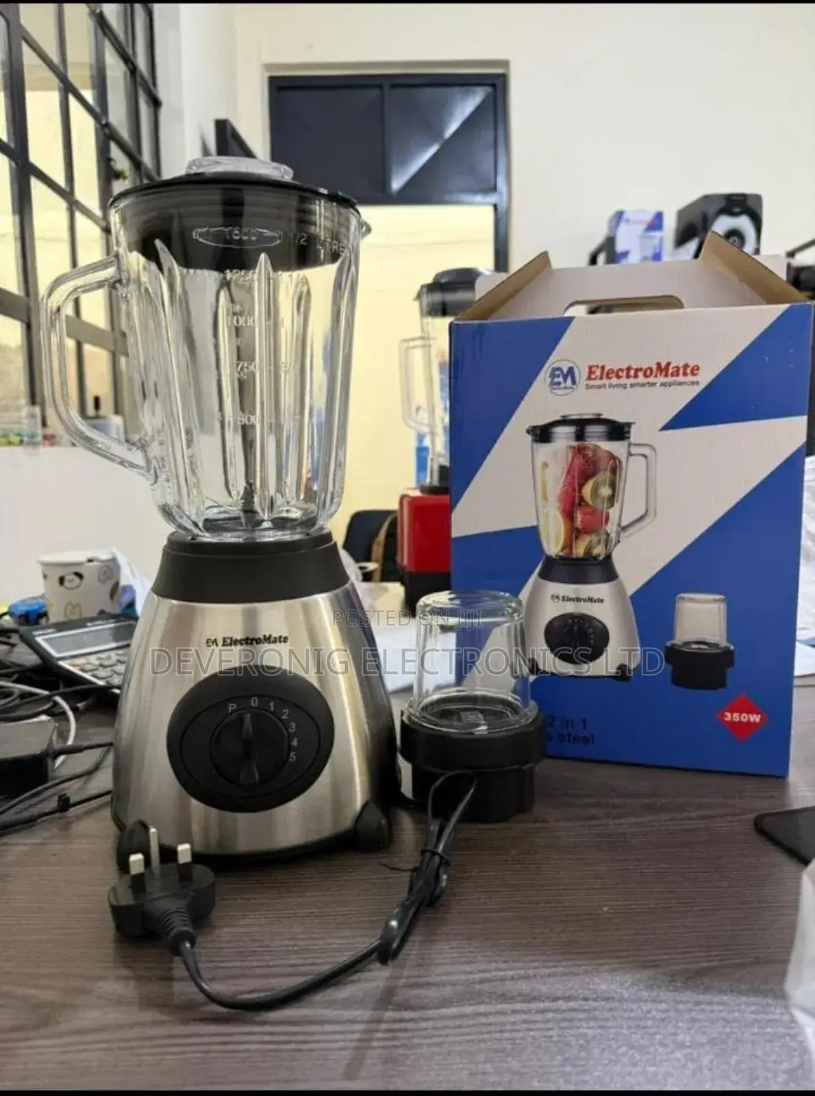 Electromate Powerful 2 in 1 Blender With Glass Jar - 1.5l