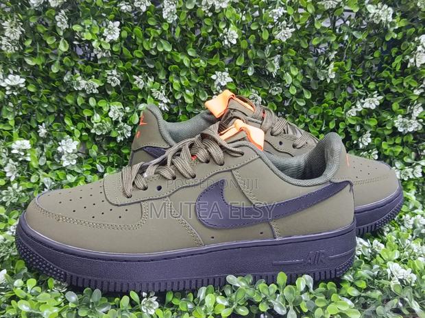 Green,Black Grey Airforce Custom Sneakers - main view