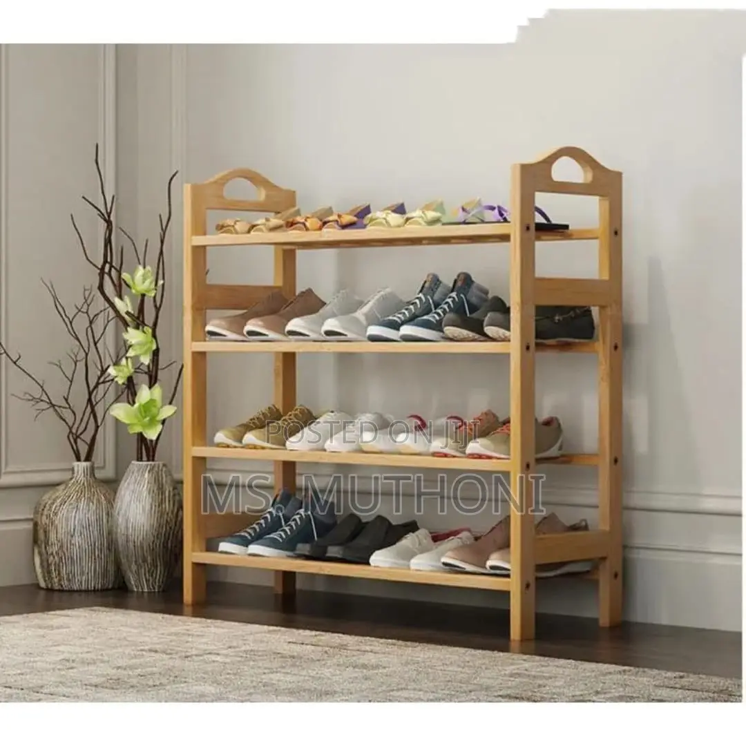 Simple Entryway Bamboo Shoe Rack 4 Layer*