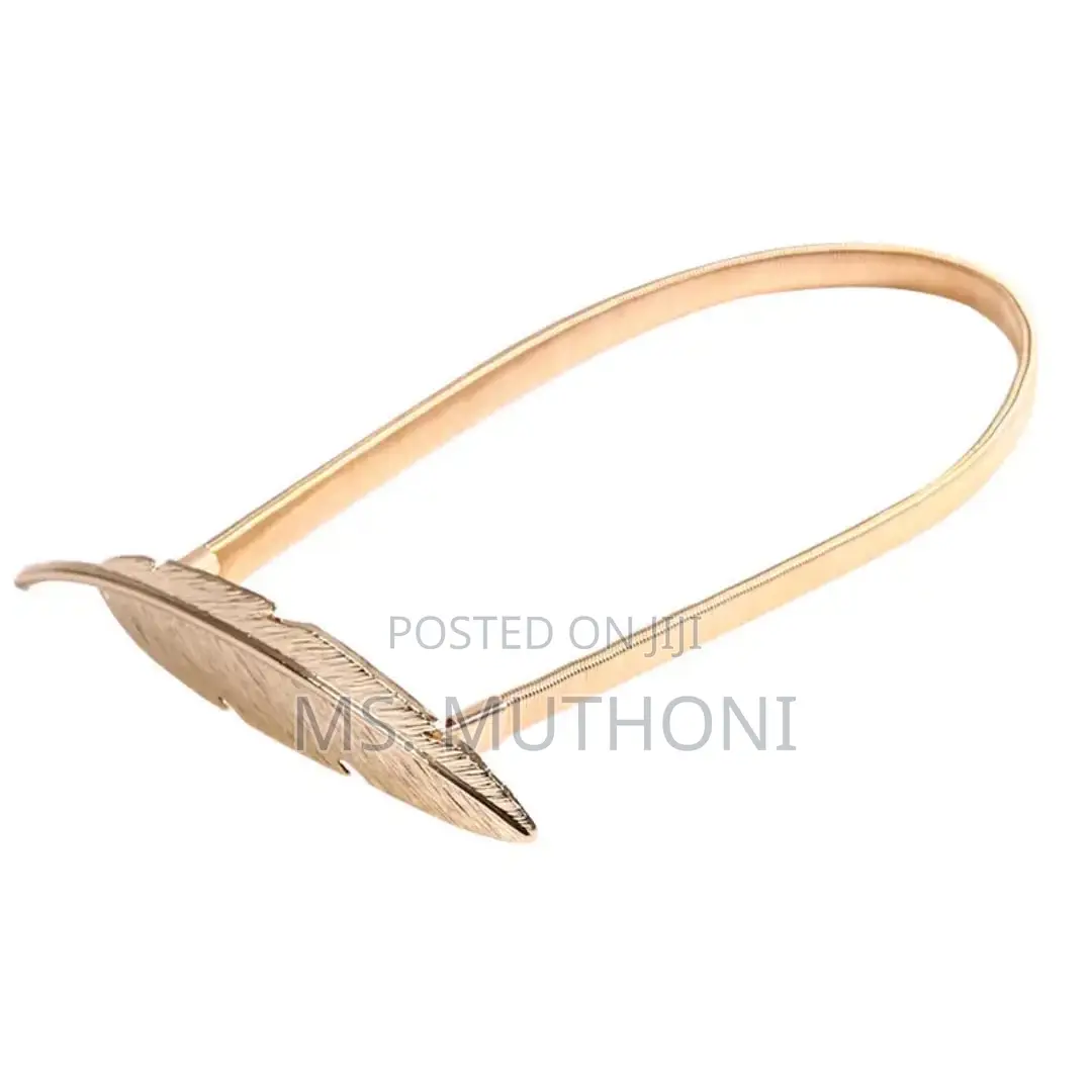A Pair of Feather Shape Elastic, Metallic Curtain Buckles*