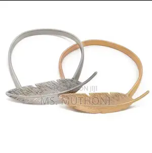 A Pair of Feather Shape Elastic, Metallic Curtain Buckles*