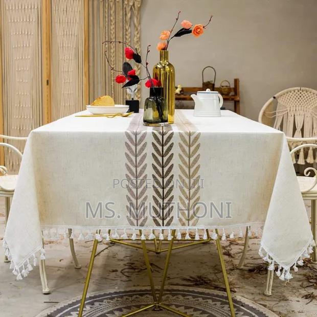 Farmhouse Rectangular Tcotton Linen Table Cloth - thumbnail 6