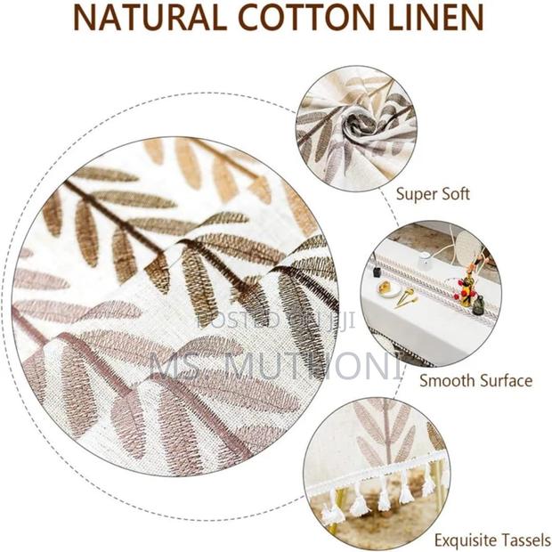 Farmhouse Rectangular Tcotton Linen Table Cloth - thumbnail 7