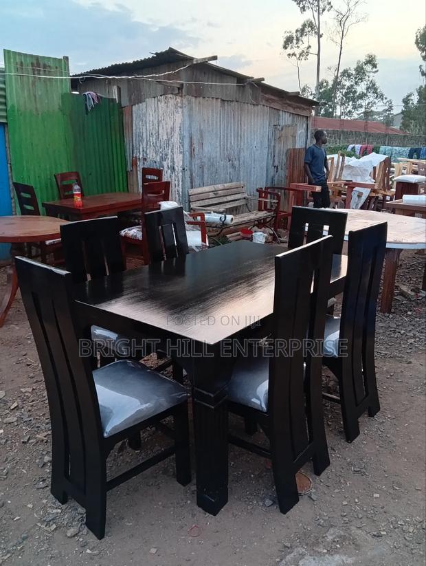 Clean Black Dining Tables 6 Seater - thumbnail 2