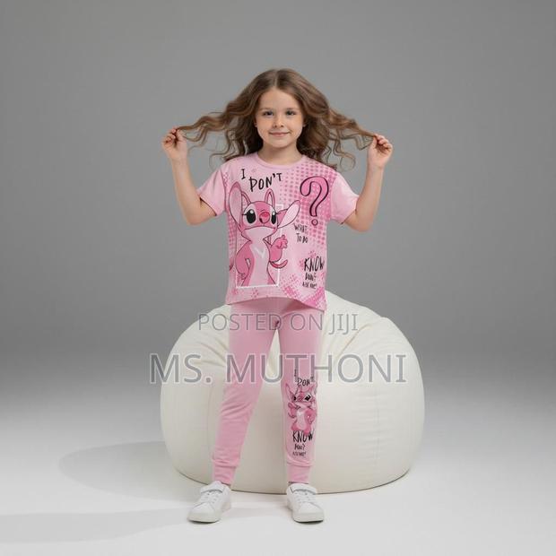 *Girls 2 Pc Pink Stitch Set 4-5 - main view