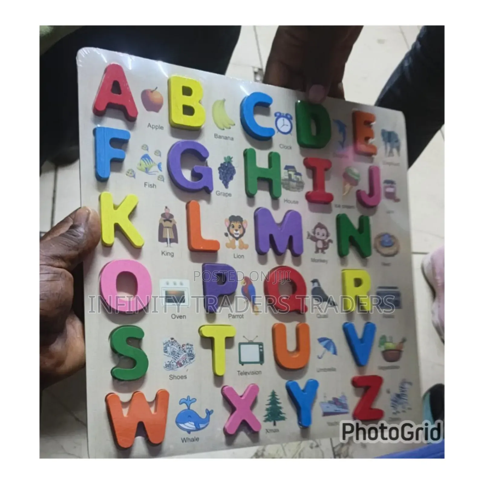 Wooden Alphabetical Puzzle With 3d Letter and Maker