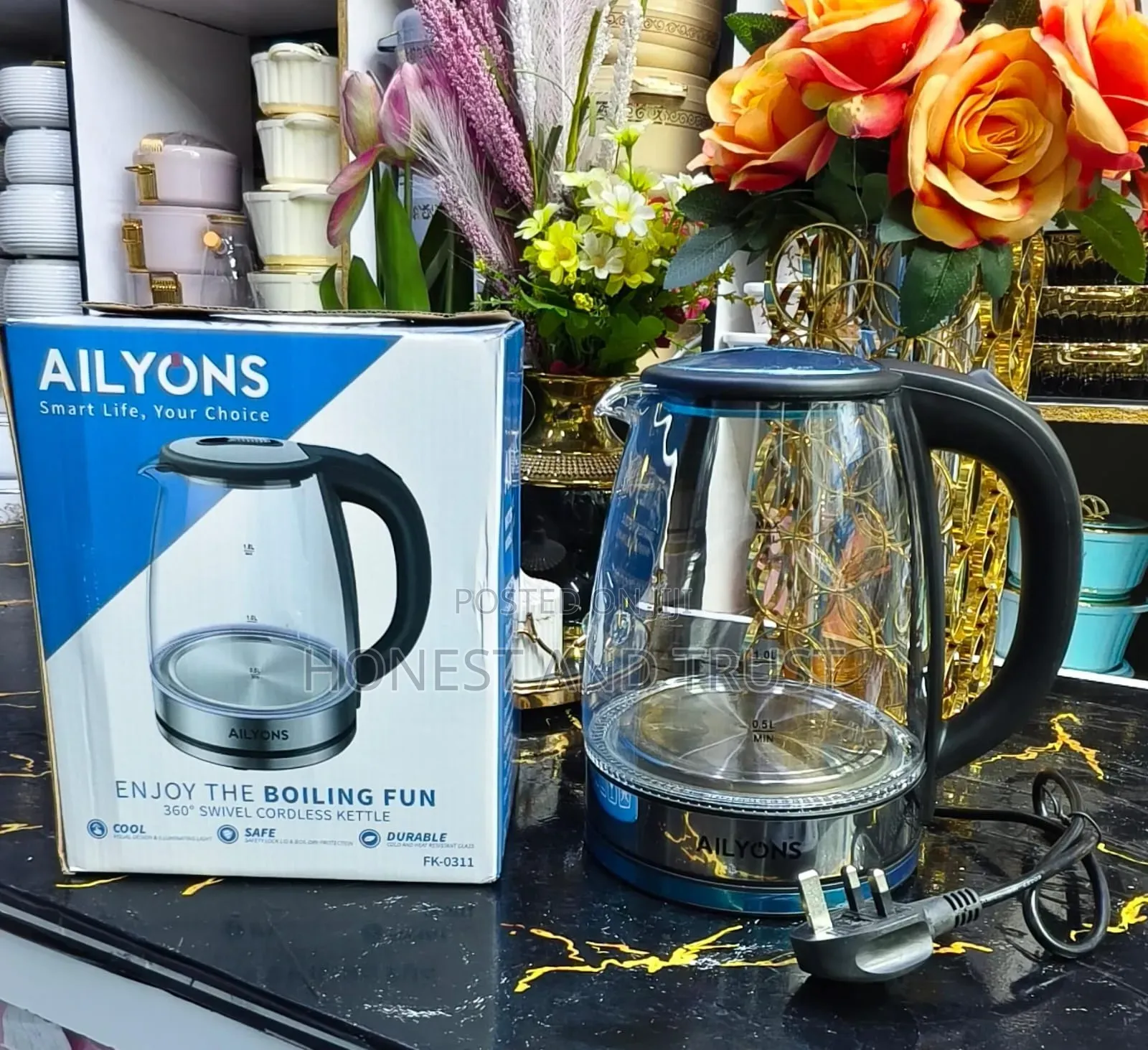 *1.8ltr Ailyons Transparent Kettle