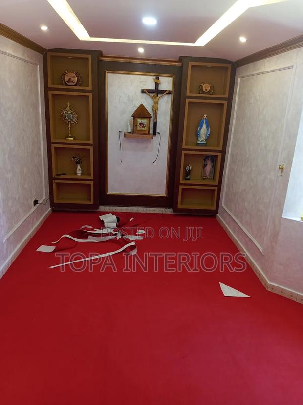 Church Office Durable Wall to Floor Red Carpets