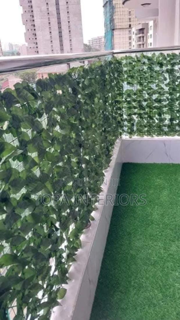 Dark Green Balcony Wind Breaker Artificial Ivy Privacy Fence