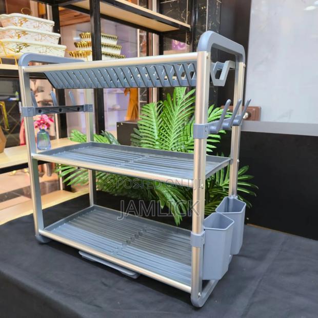 3 Tier Aluminium Dish Rack - Rb - main view