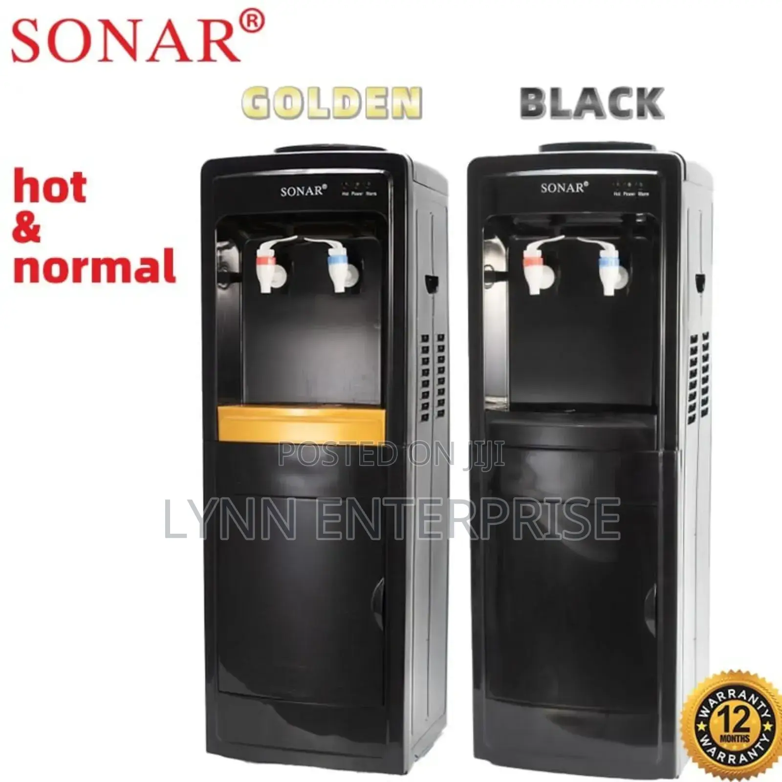 Black Sonar Hot and Normal Free Standing Water Dispenser