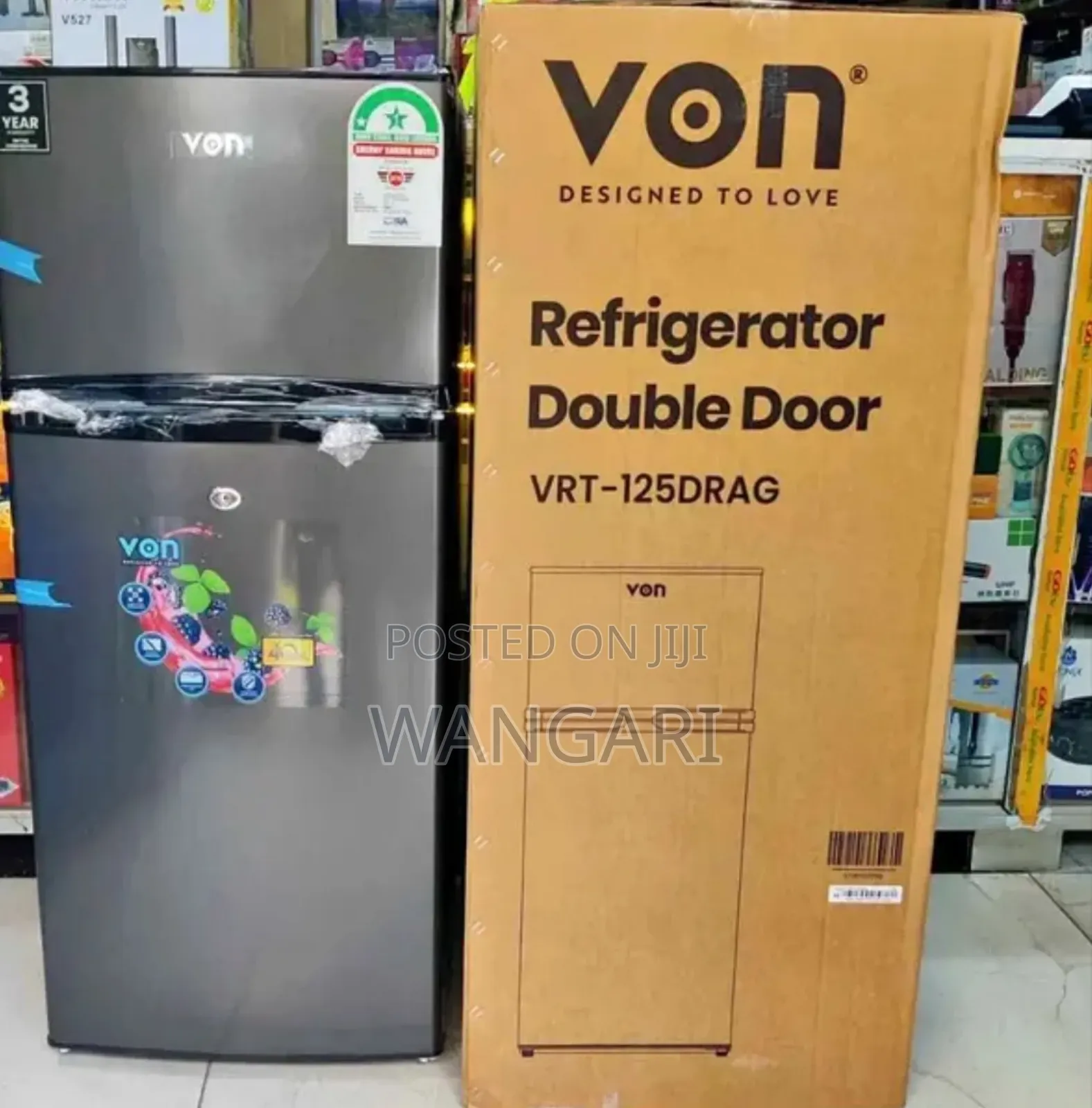 Von Fridge, 125litres Double Door