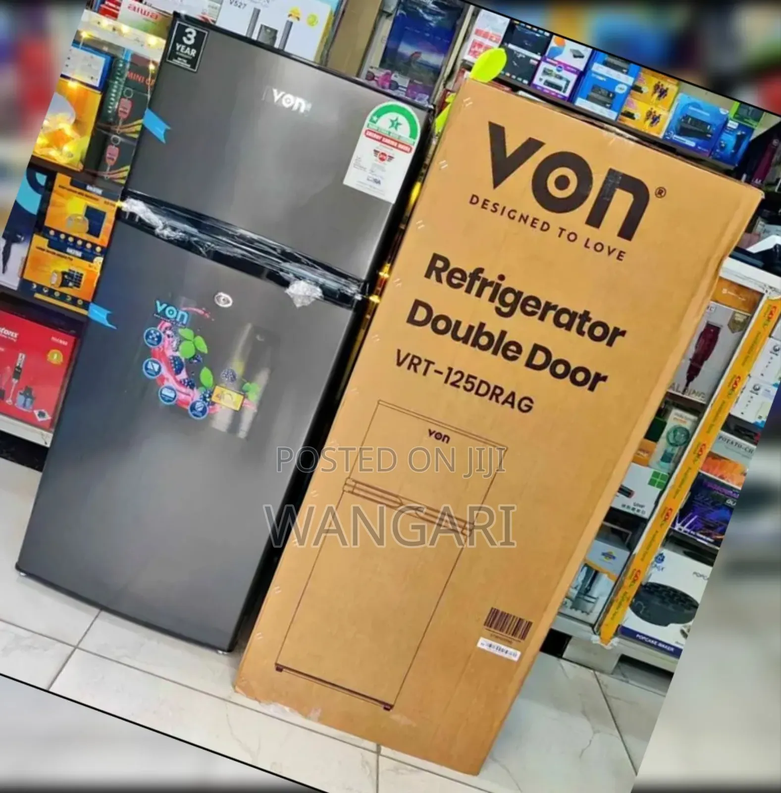 Von 125l Double Door Fridge