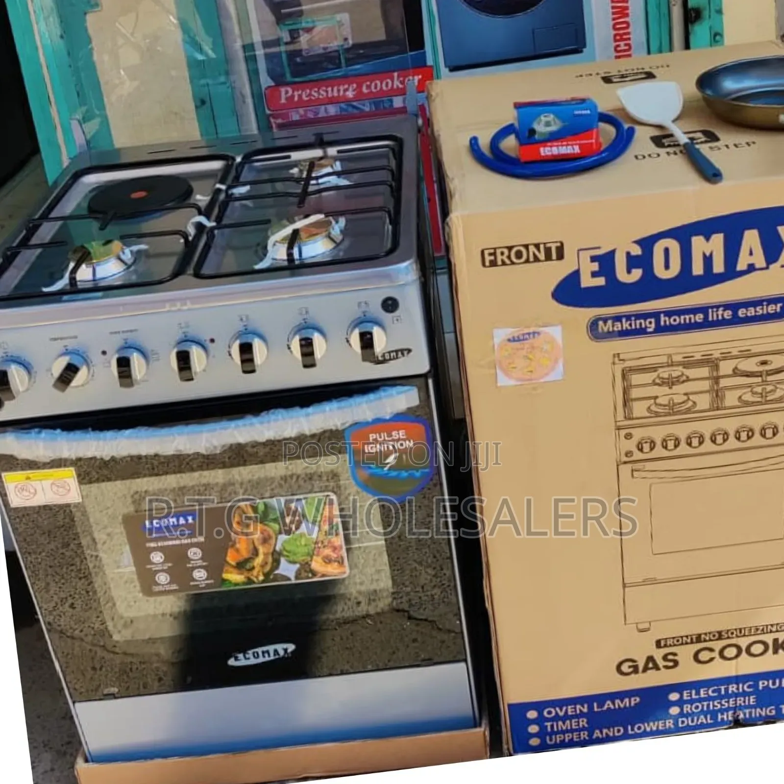 Ecomax 3+1 Cooker 60×60 With Gas Pipe Frying Pan