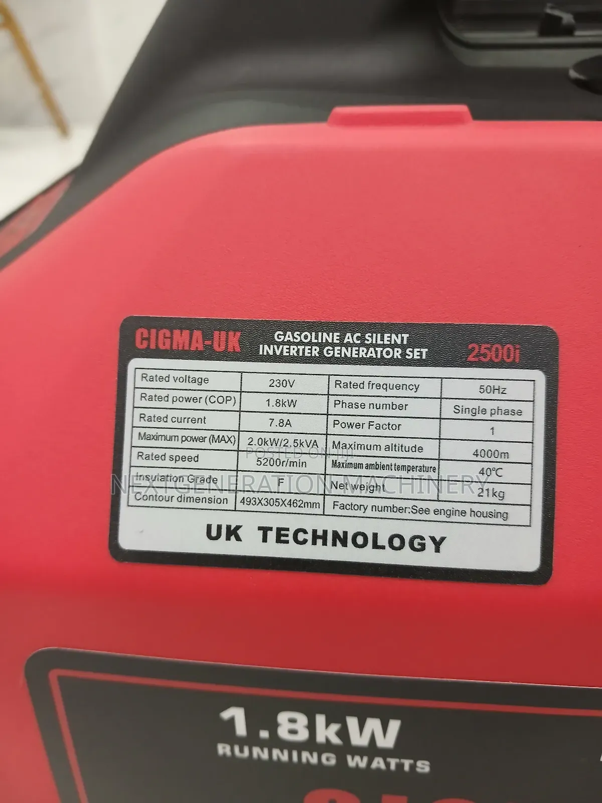 Cigma Uk Silent Generator 2500i