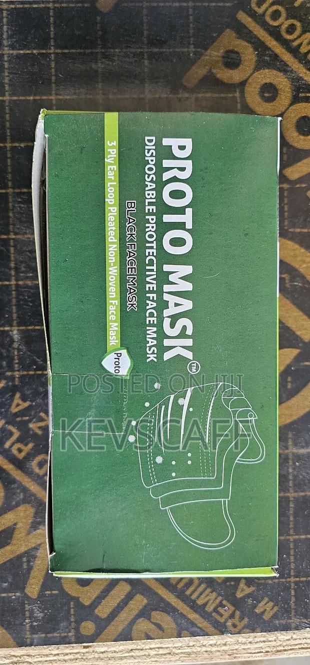 Disposable Face Mask 3ply Black - main view